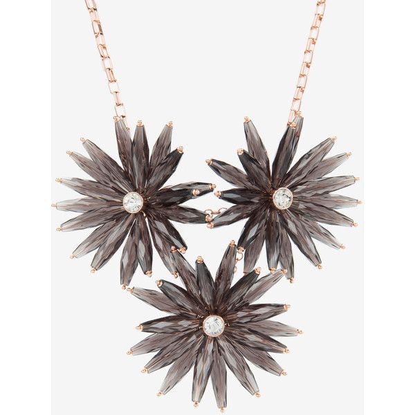 Ted Baker Floria Flower Star Burst Necklace In Black And Rose Gold 50$